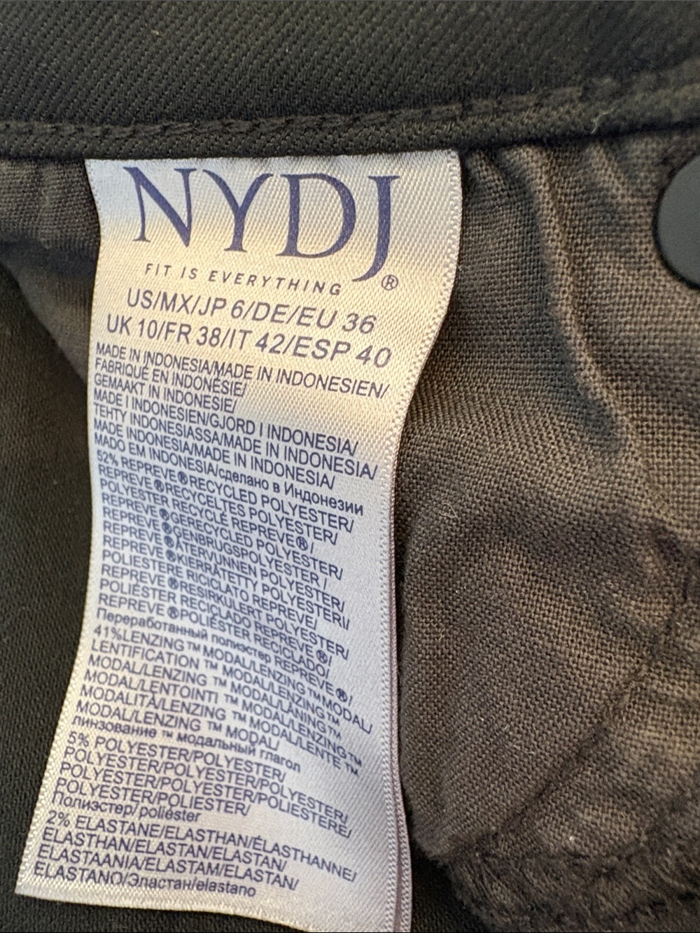 NYDJ Ami Women's Black Skinny Jeans size 6 - Picture 4 of 7